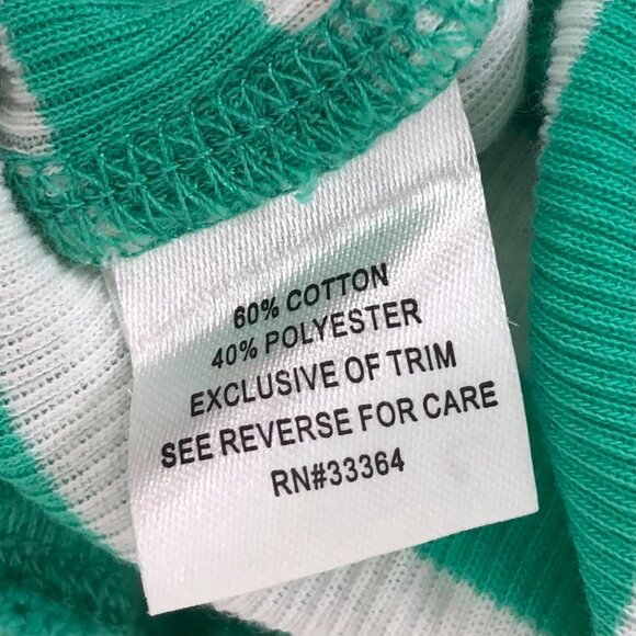 Y2K Green & White Striped Beachy Fitted Spaghetti Strap Tank Top / Medium - Picture 6 of 7